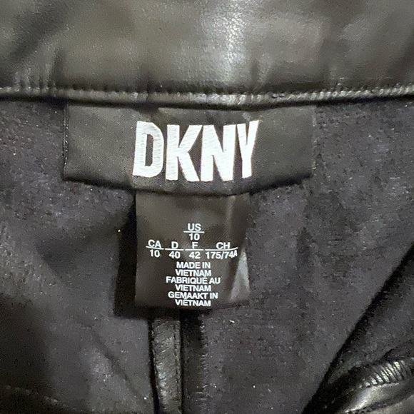 DKNY Womens Faux Leather High Rise Skinny Pants Black 10- NWOT - Picture 4 of 8